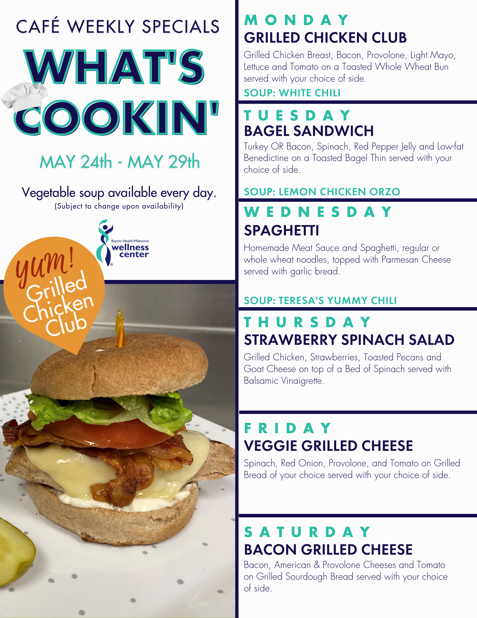 Baptist Hospital Downtown Cafeteria Menu 87